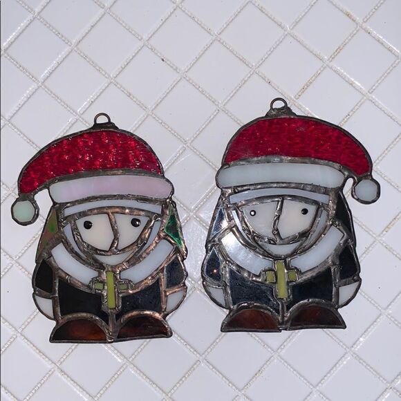 5 stained glass Christmas tree ornaments - Picture 4 of 7